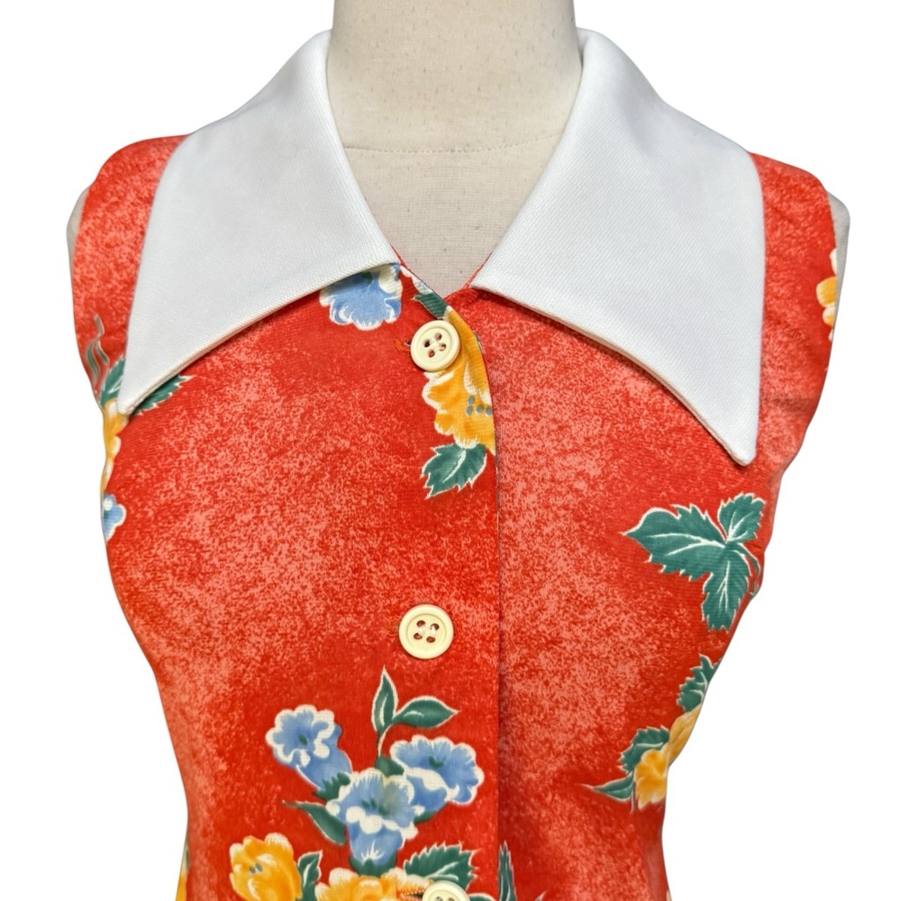 1960s/70s E’n C Jr. Floral,‎ Poly, Button Closure Mini - Picture 2 of 6